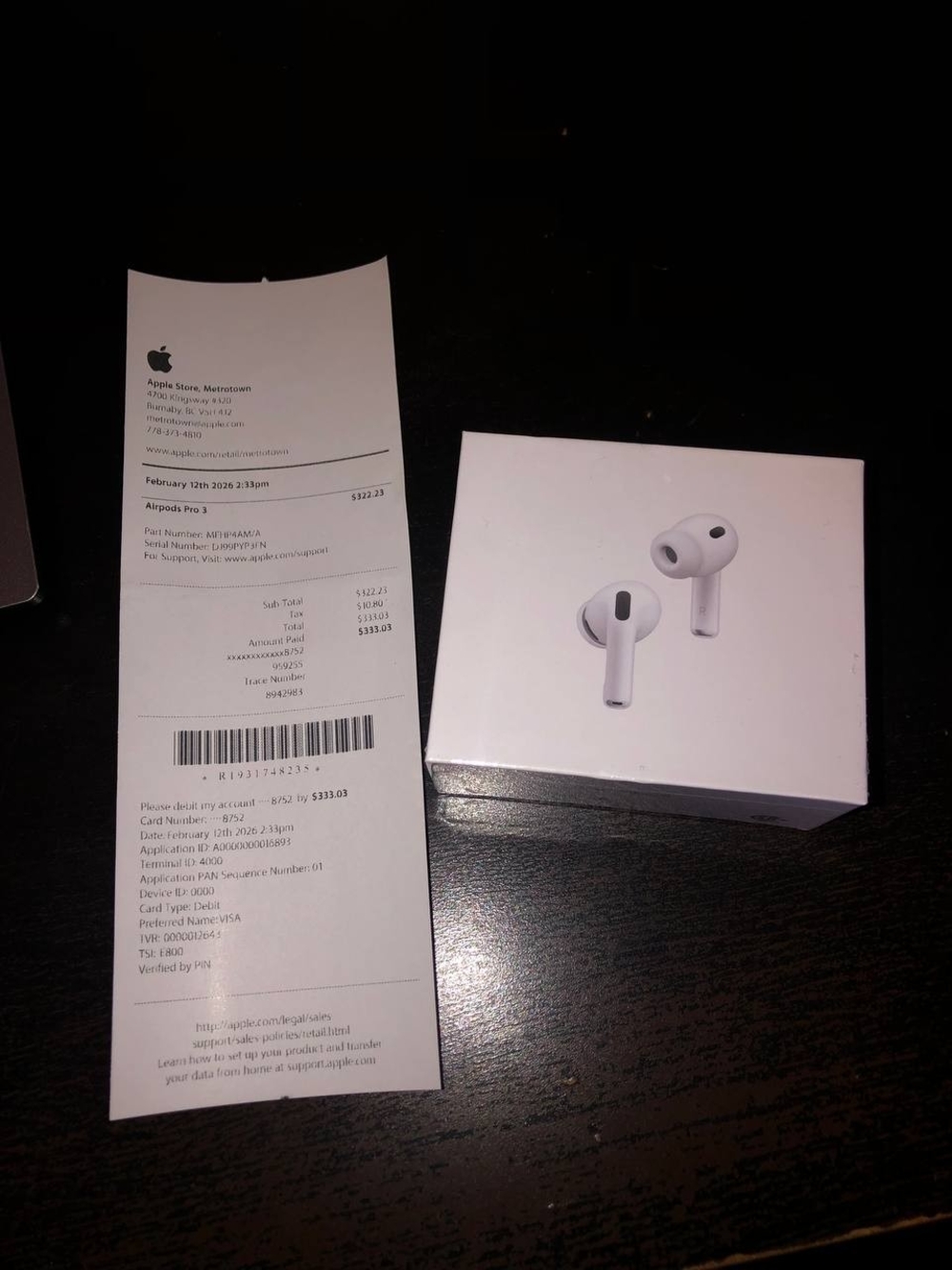 Apple AirPods Pro 3 with MagSafe Charging Case (USB-C) – Sealed + Receipt